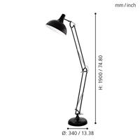Eglo Design vloer leeslampBorgillo zwart - 94698 - thumbnail