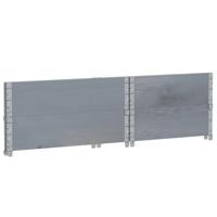VidaXL Palletopzetranden 2 st 80x60 cm massief grenenhout grijs - thumbnail