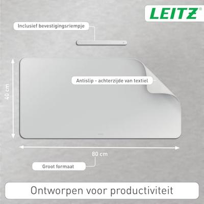 Leitz bureauonderlegger en muismat, lederlook, ft 80 x 40 cm, lichtgrijs Leitz bureauonderlegger en muismat, lederlook, ft 80 x 40 cm, lichtgrijs