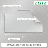 Leitz bureauonderlegger en muismat, lederlook, ft 80 x 40 cm, lichtgrijs - thumbnail