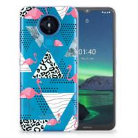 Nokia 1.4 | TPU Hoesje | Flamingo Triangle - thumbnail