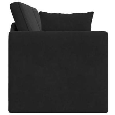 Vloerslaapbank Zwart 213 x 76 x 77 cm Fluweel - thumbnail