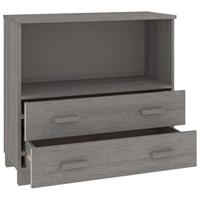 Dressoir HAMAR 85x35x80 cm massief grenenhout lichtgrijs - thumbnail