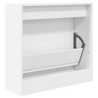 Schoenenkast 60x21x57 cm bewerkt hout wit - thumbnail