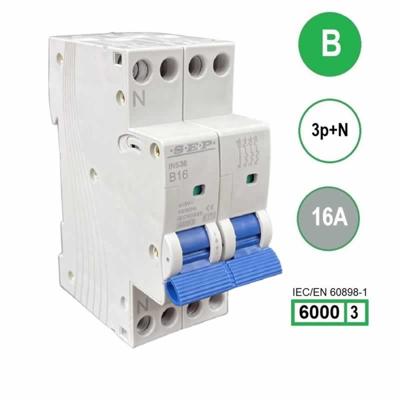 SEP krachtstroom installatieautomaat 16A INS36-3NB16 inst. 3p+n B16 6kA (36mm) 3101643016