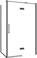 Saqu Grace zijwand incl. antikalk 90x210cm mat zwart - thumbnail