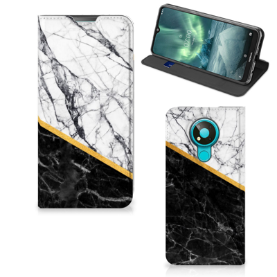 Nokia 3.4 | Standcase | Marmer Wit Zwart - Origineel Cadeau Man