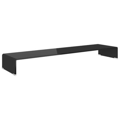 TV-meubel/monitorverhoger zwart 120x30x13 cm glas