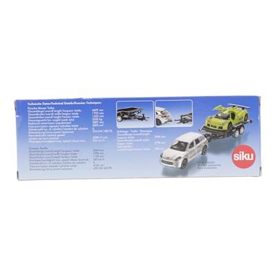 Siku Auto met aanhanger en sportauto (1:55)