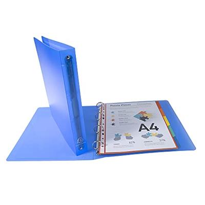 Exacompta Personaliseerbare ringmap Kreacover 4 ringen, transparant blauw