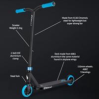 Chilli Pro Scooter BASE / ROCKY Universeel Stuntstep Zwart, Blauw - thumbnail