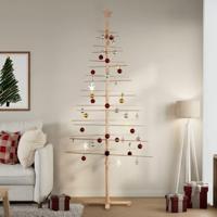 VidaXL Kerstdecoratie kerstboom 210 cm massief grenenhout - thumbnail