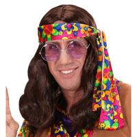 Pruik Hippie bruin Lennon - thumbnail