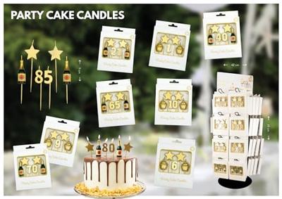 Taartkaarsjes Set 65 Jaar (6st)