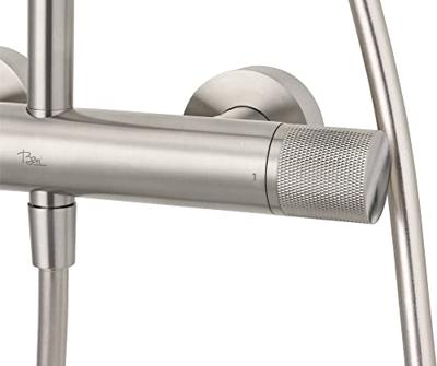 Ben Engraved Cross regendoucheset Ø25cm RVS-look