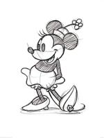 Kunstdruk Minnie Mouse - Sketched Single 60x80cm - thumbnail