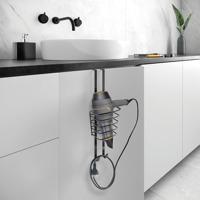 Metaltex haardrogerhouder 11x12x37 cm zwart - thumbnail
