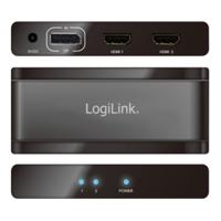 LogiLink Kabel 2 poorten DisplayPort-splitter 3840 x 2160 Pixel Zwart - thumbnail