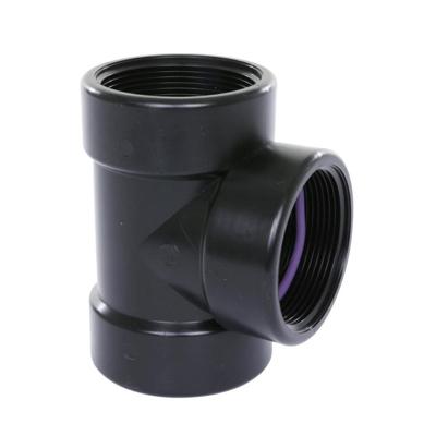 Self-Seal pp T-stuk 90gr, 3x binnendraad, 6 bar, 1-1/4 x 1-1/4 x 1-1/4