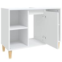 Wastafelkast 80x33x60 cm bewerkt hout wit - thumbnail