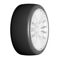 GRP GT T04 SLICK - XM7 Medium hard - Mounted on New Flex White Wheel - 1 Pair - thumbnail