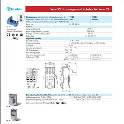 Finder 92.03 Relaissocket Geschikt voor serie: Finder serie 62 Finder 62.31, Finder 62.32, Finder 62.33 (l x b x h) 91.3 x 40 x 60.9 mm 1 stuk(s) Finder 92.03 Relaissocket Geschikt voor serie: Finder serie 62 Finder 62.31, Finder 62.32, Finder 62.33 (l x b x h) 91.3 x 40 x 60.9 mm 1 stuk(s)