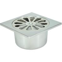 Riko Doucheput - met Onderuitlaat - 10x10cm - Chroom - thumbnail