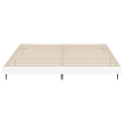 Bedframe LED massief hout wit 120x200 cm