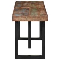 Bankje 160 cm massief gerecycled hout en staal - thumbnail