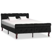 vidaXL Bedframe fluweel zwart 120x200 cm - thumbnail