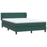 Boxspring met matras fluweel donkergroen 140x210 cm - thumbnail