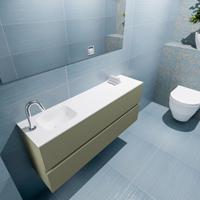 MONDIAZ ADA 120cm toiletmeubel army. LEX wastafel talc links 1 kraangat - thumbnail