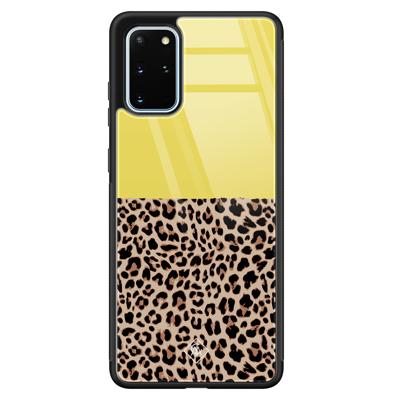 Samsung Galaxy S20 Plus glazen hardcase - Luipaard geel