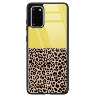 Samsung Galaxy S20 Plus glazen hardcase - Luipaard geel - thumbnail