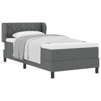 Boxspringbed met matras stof donkergrijs 90x200 cm - thumbnail