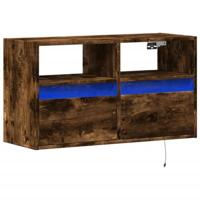 Tv-wandmeubel met LED-verlichting 80x31x45 cm gerookt eiken - thumbnail