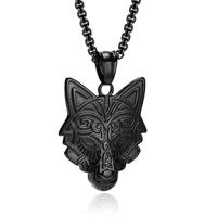 Mendes Nordic Heren Ketting - Rune Wolf Black - thumbnail