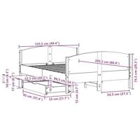 Bedframe zonder matras massief grenenhout wit 120x200 cm - thumbnail