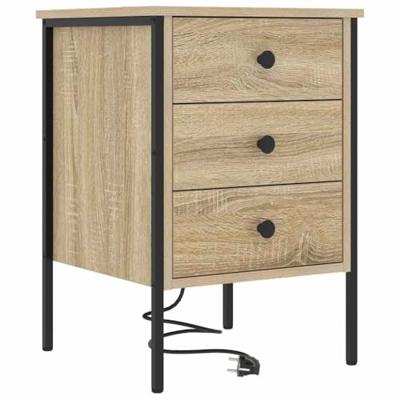 Nachtkastje 2 pcs Sonoma eiken 42 x 41 x 61 cm Bewerkt hout