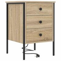 Nachtkastje 2 pcs Sonoma eiken 42 x 41 x 61 cm Bewerkt hout - thumbnail