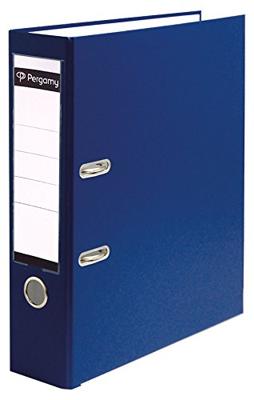Pergamy ordner, voor ft A4, uit PP en papier, met beschermrand, rug van 8 cm, donkerblauw