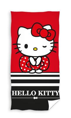 Hello Kitty handdoek rood 70 x 140 cm Hello Kitty handdoek rood 70 x 140 cm