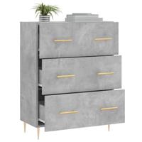 Dressoir 69,5x34x90 cm bewerkt hout betongrijs - thumbnail