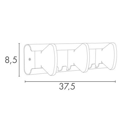 Unilux muurkapstok Aurora, wit, 3 haken