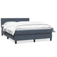 Boxspring met matras fluweel donkergrijs 140x210 cm - thumbnail