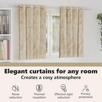 VidaXL Velvet gordijnen met gordijnen 2 pcs crème 140 x 140 cm fluweel - thumbnail