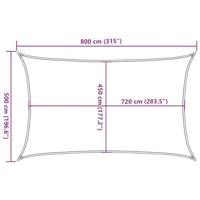 VidaXL Zonnezeil 160 g/m² rechthoekig 5x8 m hdpe lichtgrijs - thumbnail