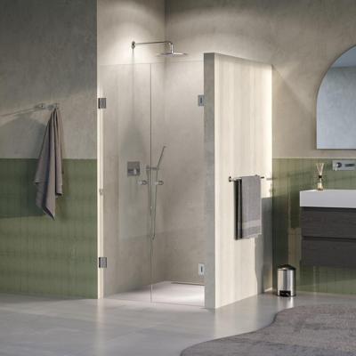 Brauer Void - Carving Pendeldeuren - Helder Glas - 100 x 200 cm - incl. Glascoating - PVD RVS-Kleurig Geborsteld