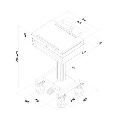 Neomounts MED-M100 Laptophouder Aantal monteerbare displays: 1 Display(s) Crème