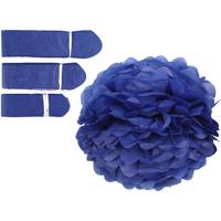 Creativ Company Pompon van papier, d 20+24+30 cm, 16 gr, donkerblauw, 3 stuk/ 1 doos - thumbnail